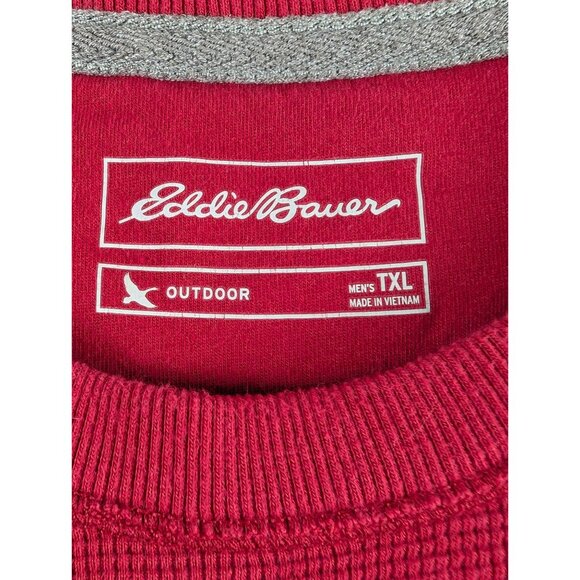 Eddie Bauer Black Lab Red Long Sleeve Crew Neck Waffle Thermal Mens TXL Shirt - Picture 7 of 10